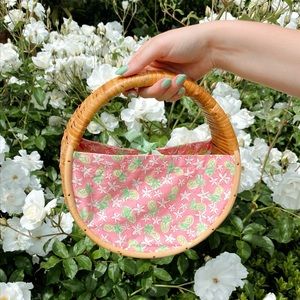 Pink white label Lilly wicker bag!